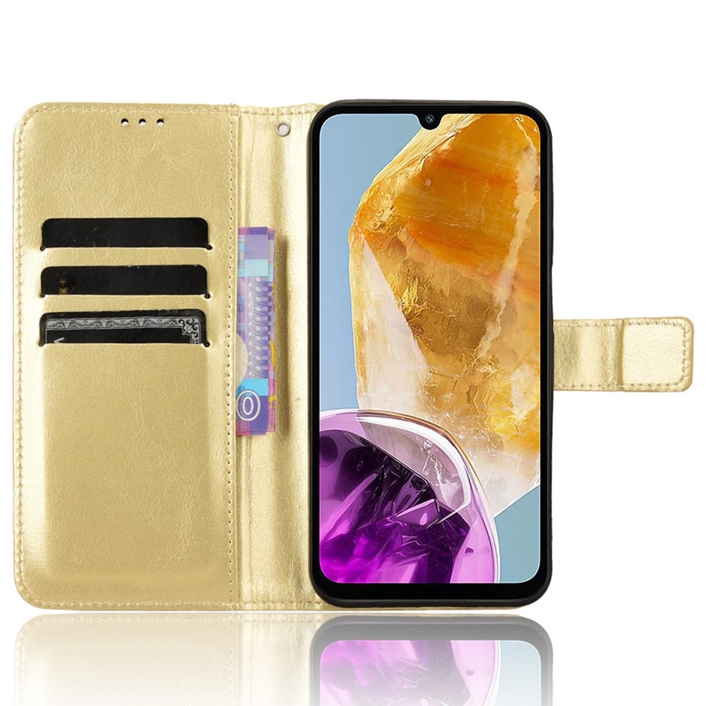 Crazy knížkové pouzdro na Samsung Galaxy M15 5G - zlaté