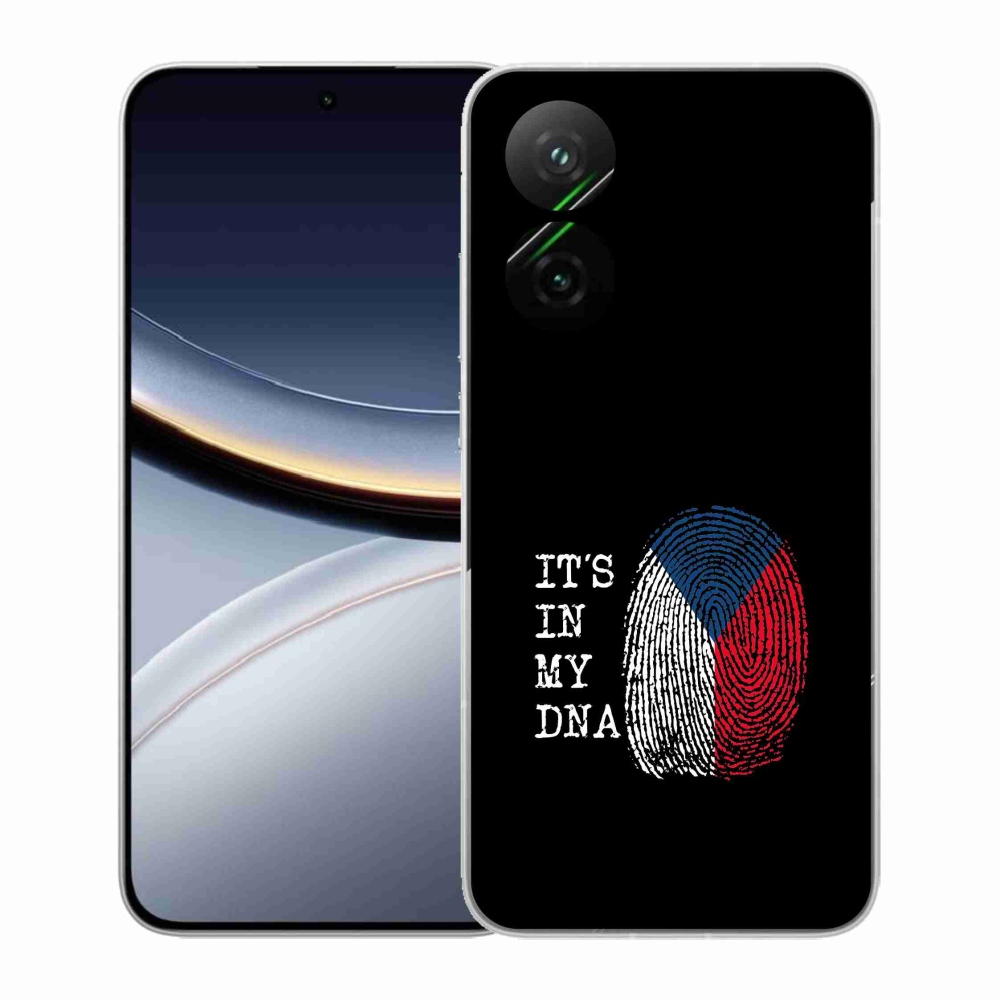 Gelový kryt mmCase na Xiaomi Poco F7 5G - vlajka otisk prstu černé pozadí