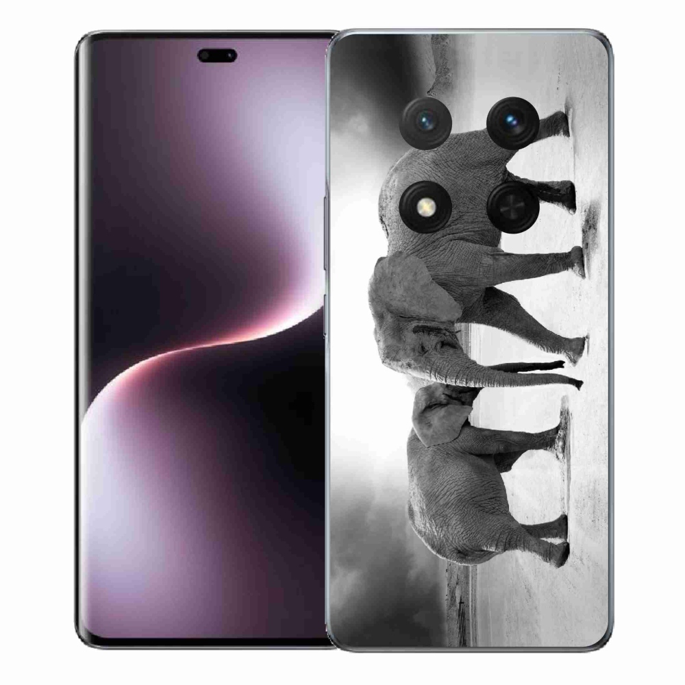 Gelový kryt mmCase na Honor Magic 7 Lite 5G - černobílí sloni
