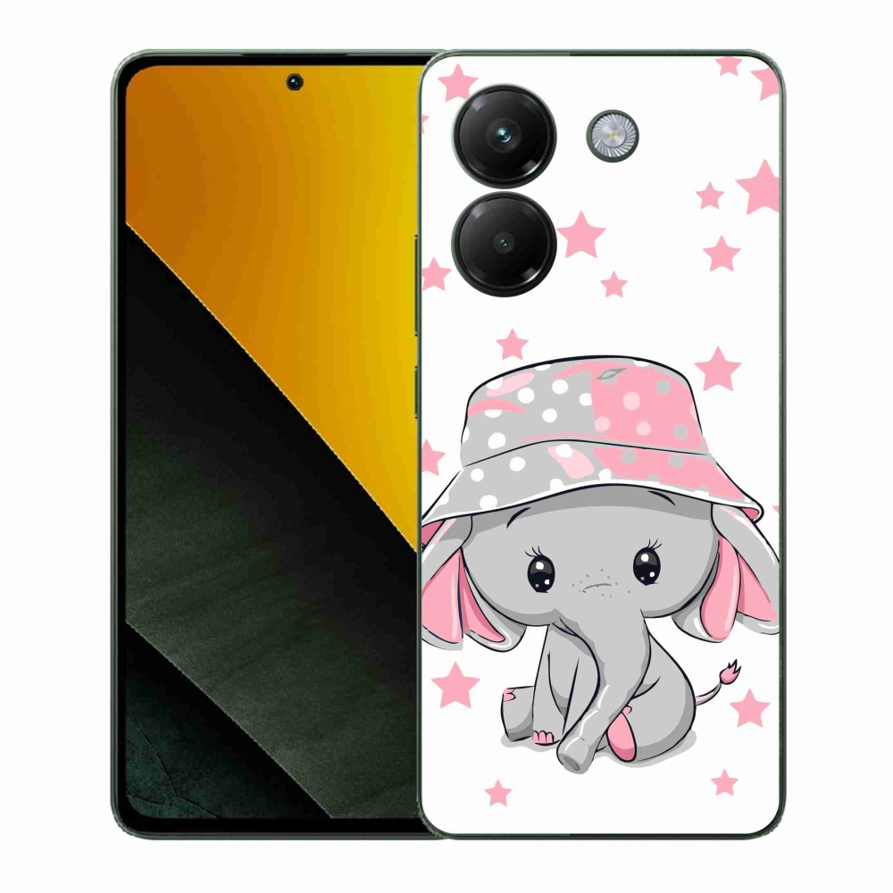 Gelový kryt mmCase na Xiaomi Poco M7 Pro 5G - růžový slon