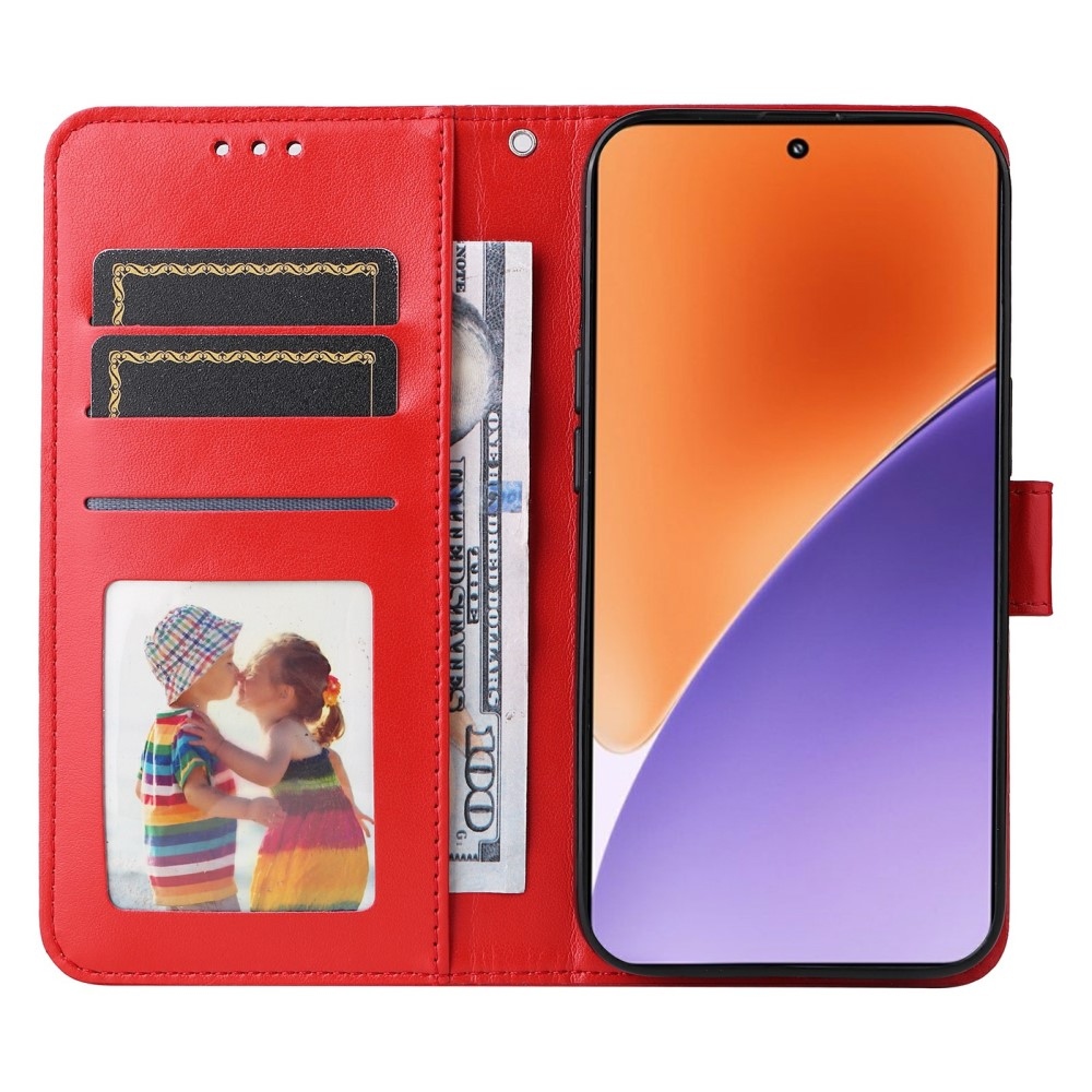 Sunflower knížkové pouzdro na Xiaomi 15 - červené