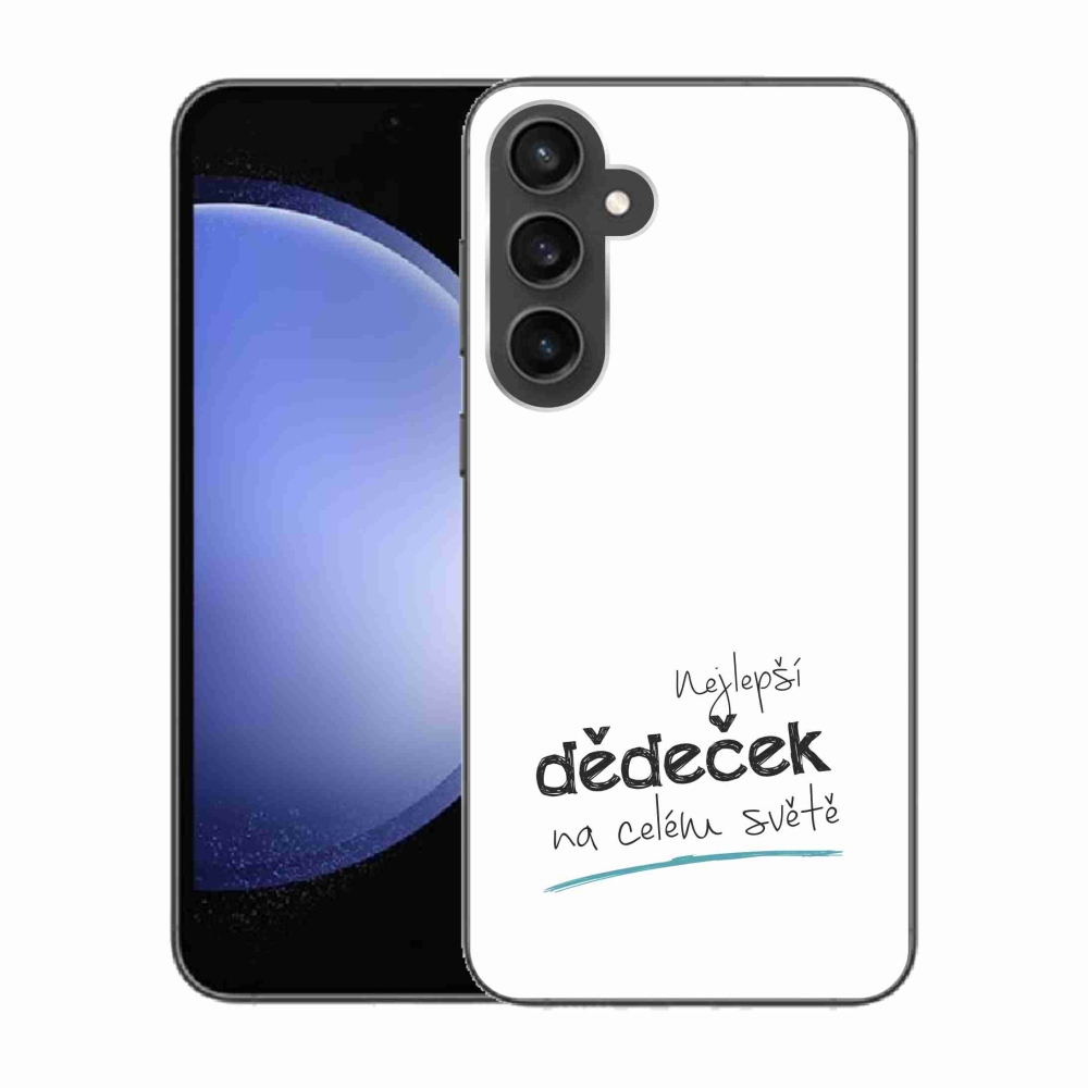 Gelový kryt mmCase na Samsung Galaxy S23 FE - nejlepší dědeček 3 bílé pozadí