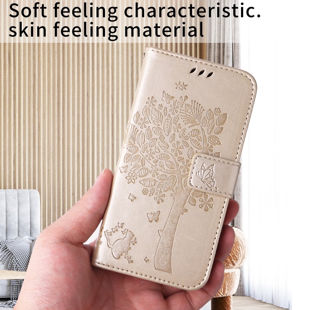 Trees knížkové pouzdro na Xiaomi Redmi A5 (171.7x77.8x8.3mm) - zlaté