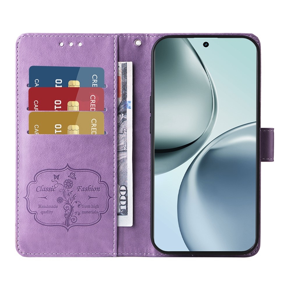 Flowery knížkové pouzdro na Realme 14 Pro+ 5G - fialové