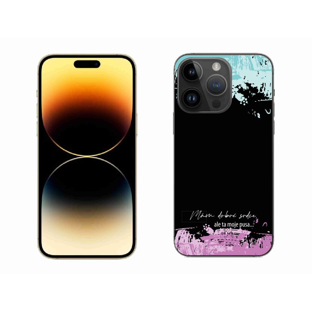 Gelový kryt mmCase na iPhone 14 Pro Max 6.7 - vtipný text 3 černé pozadí
