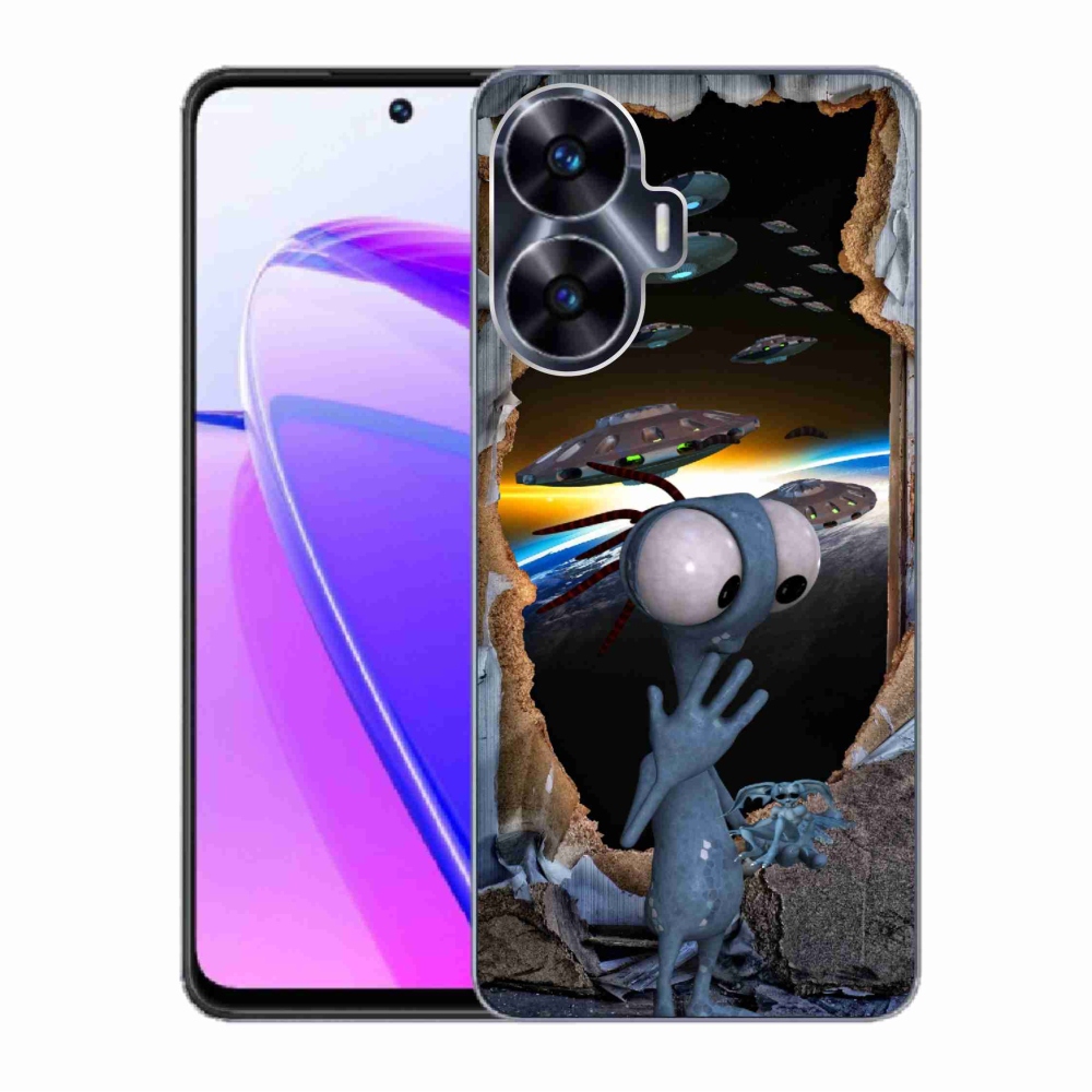 Gelový kryt mmCase na Realme C55 - mimozemšťan