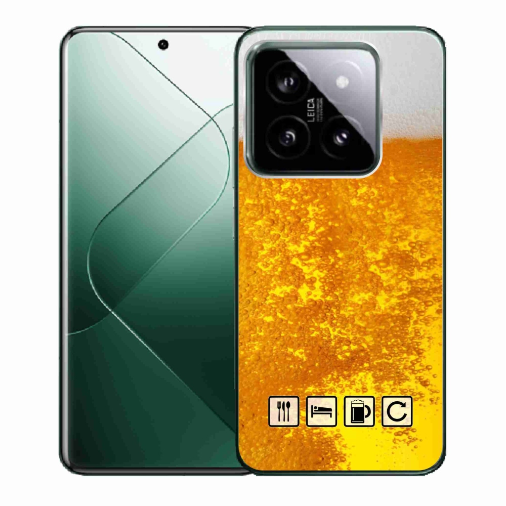 Gelový kryt mmCase na Xiaomi 14 - pivní motiv 3