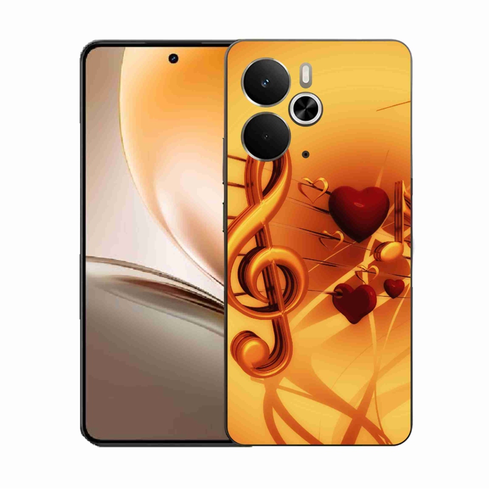 Gelový kryt mmCase na Realme 14 5G - noty