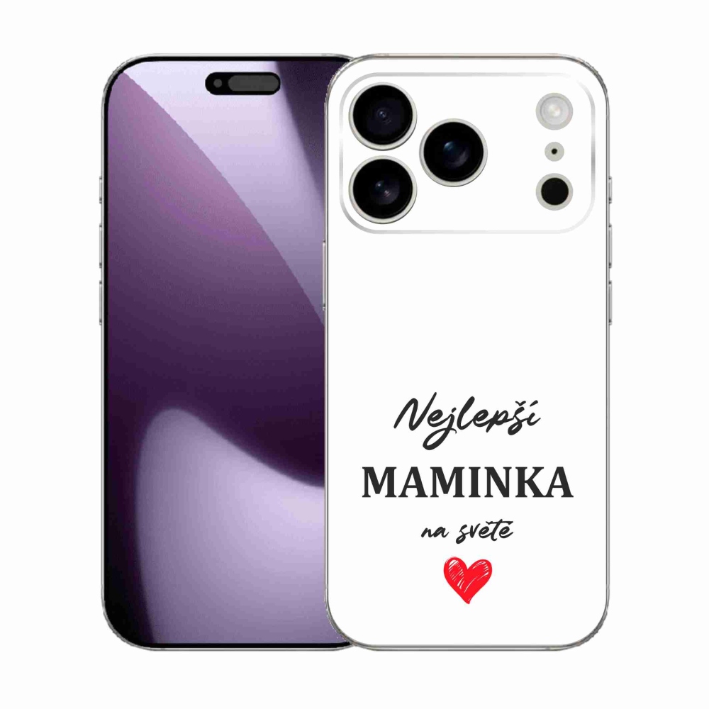Gelový kryt mmCase na iPhone 17 Pro - nejlepší maminka 1 bílé pozadí