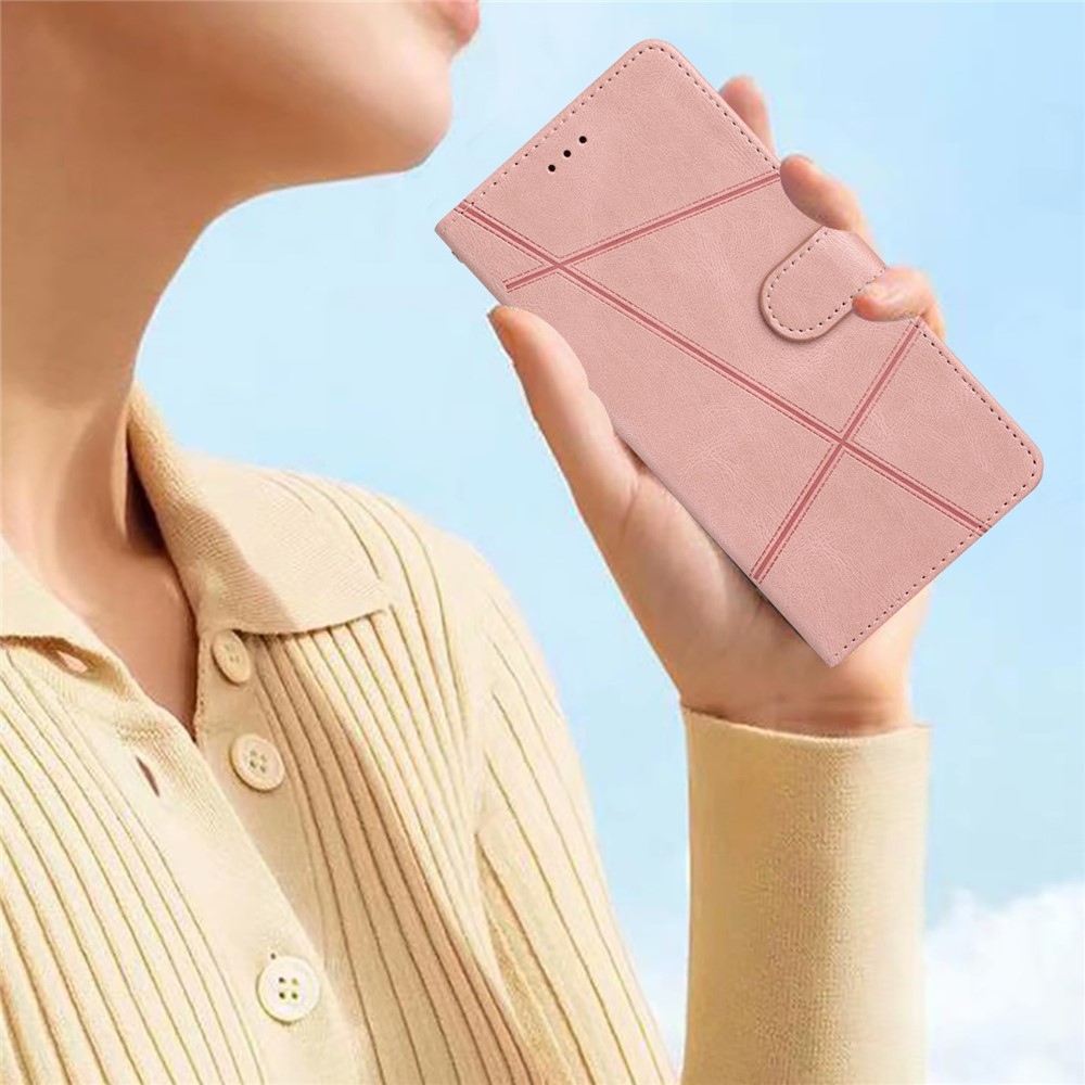 Line knížkové pouzdro na Samsung Galaxy S25 FE - růžovozlaté