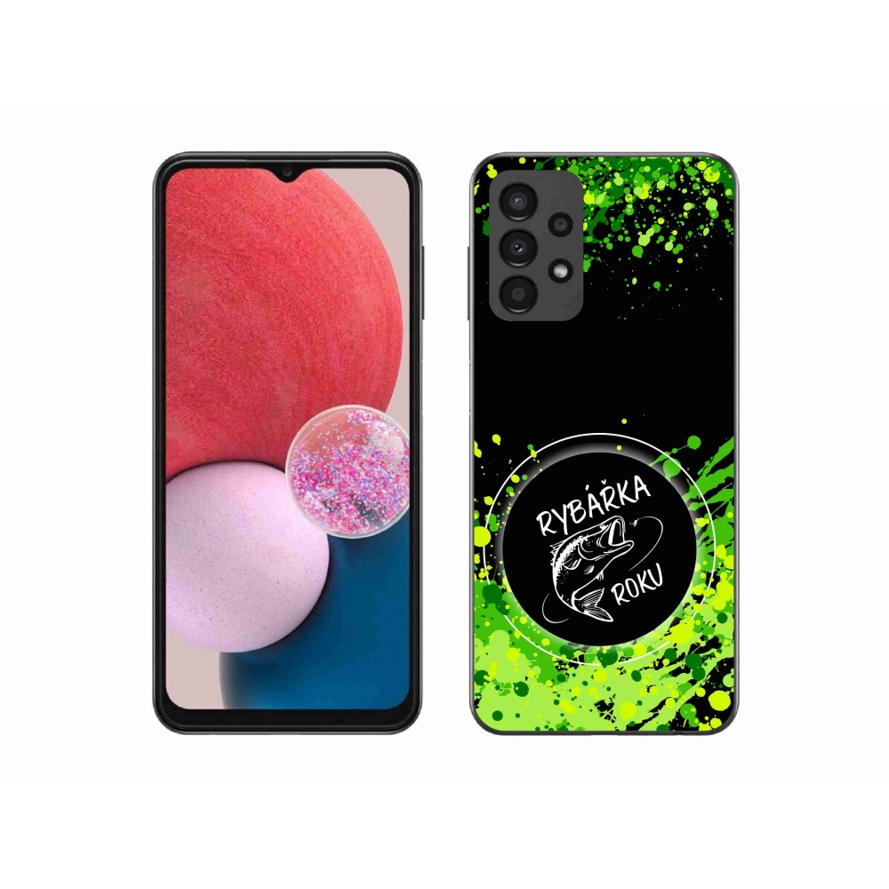 Gelový kryt mmCase na Samsung Galaxy A13 4G - rybářka roku černé pozadí