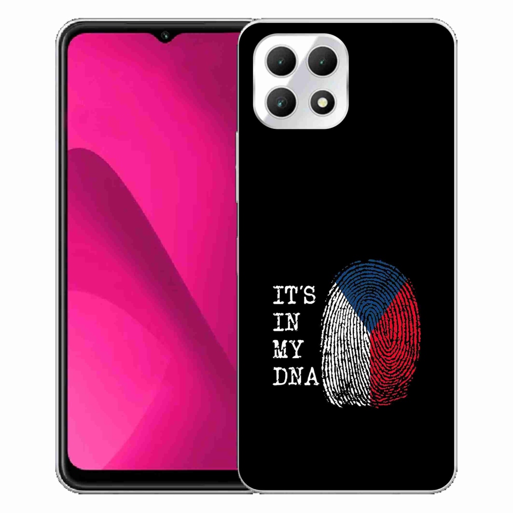 Gelový kryt mmCase na T-Mobile T Phone 2 - vlajka otisk prstu černé pozadí