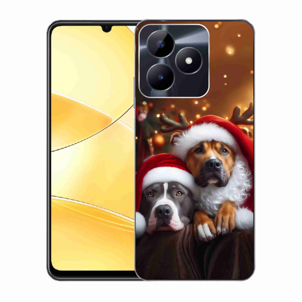 Gelový kryt mmCase na Realme C51/C53 - vánoční psi