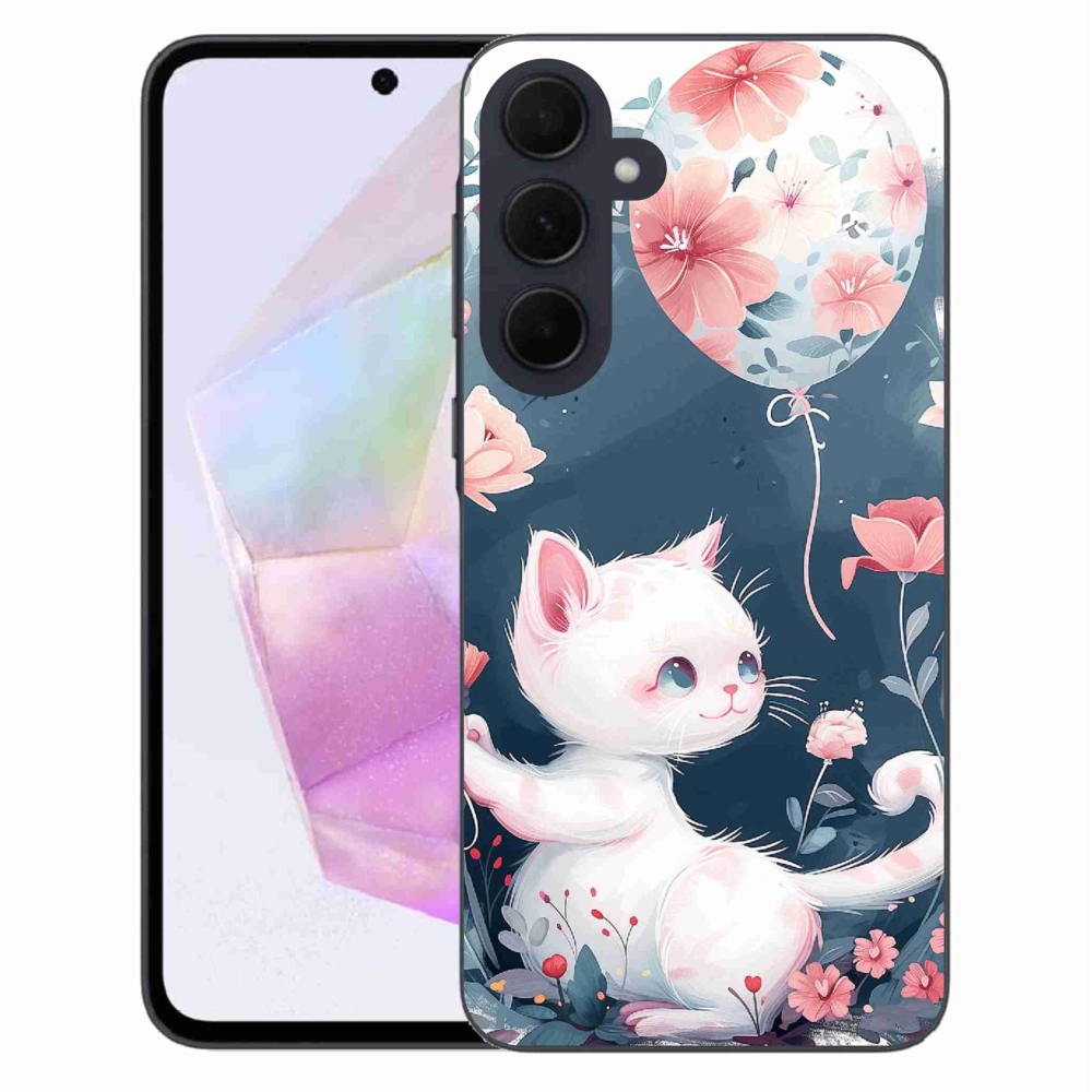 Gelový kryt mmCase na Samsung Galaxy A35 5G - kotě s balónkem