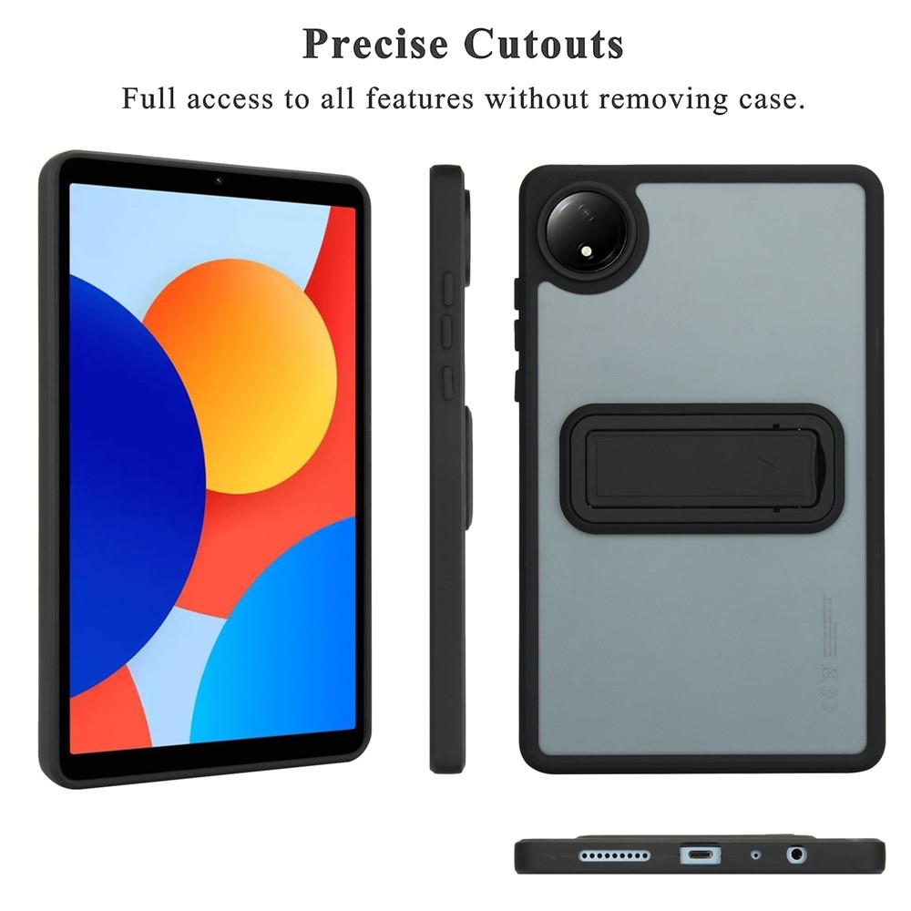 Skiny gelový obal s pevnými zády a výklopným stojánkem na Xiaomi Redmi Pad SE 8.7 - černý