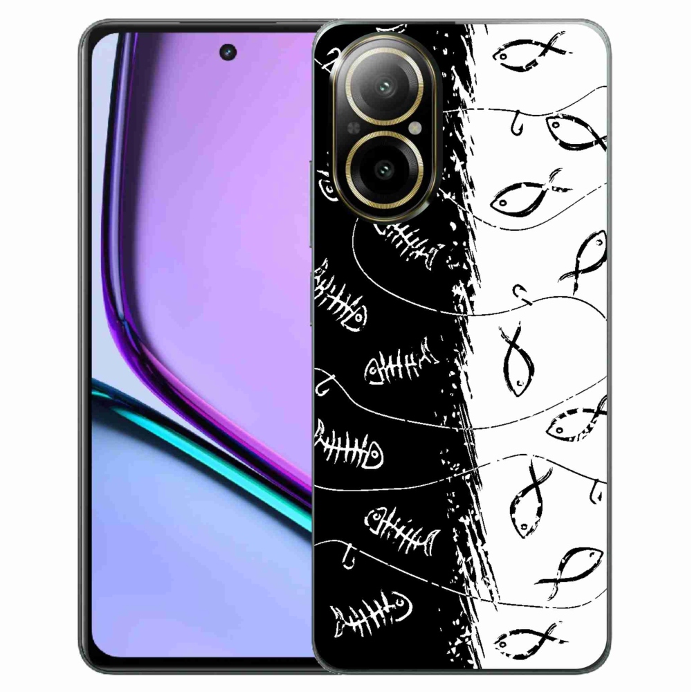 Gelový kryt mmCase na Realme C67 - kostry a rybky