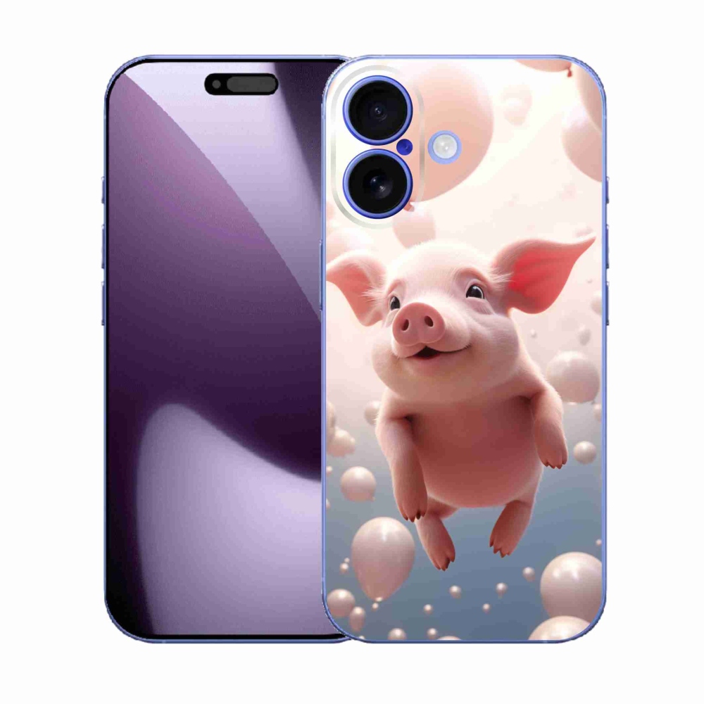 Gelový kryt mmCase na iPhone 17 - prasátko s balónky