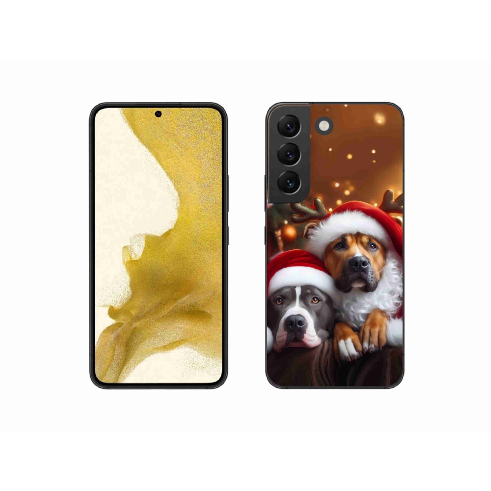 Gelový kryt mmCase na Samsung Galaxy S22 5G - vánoční psi