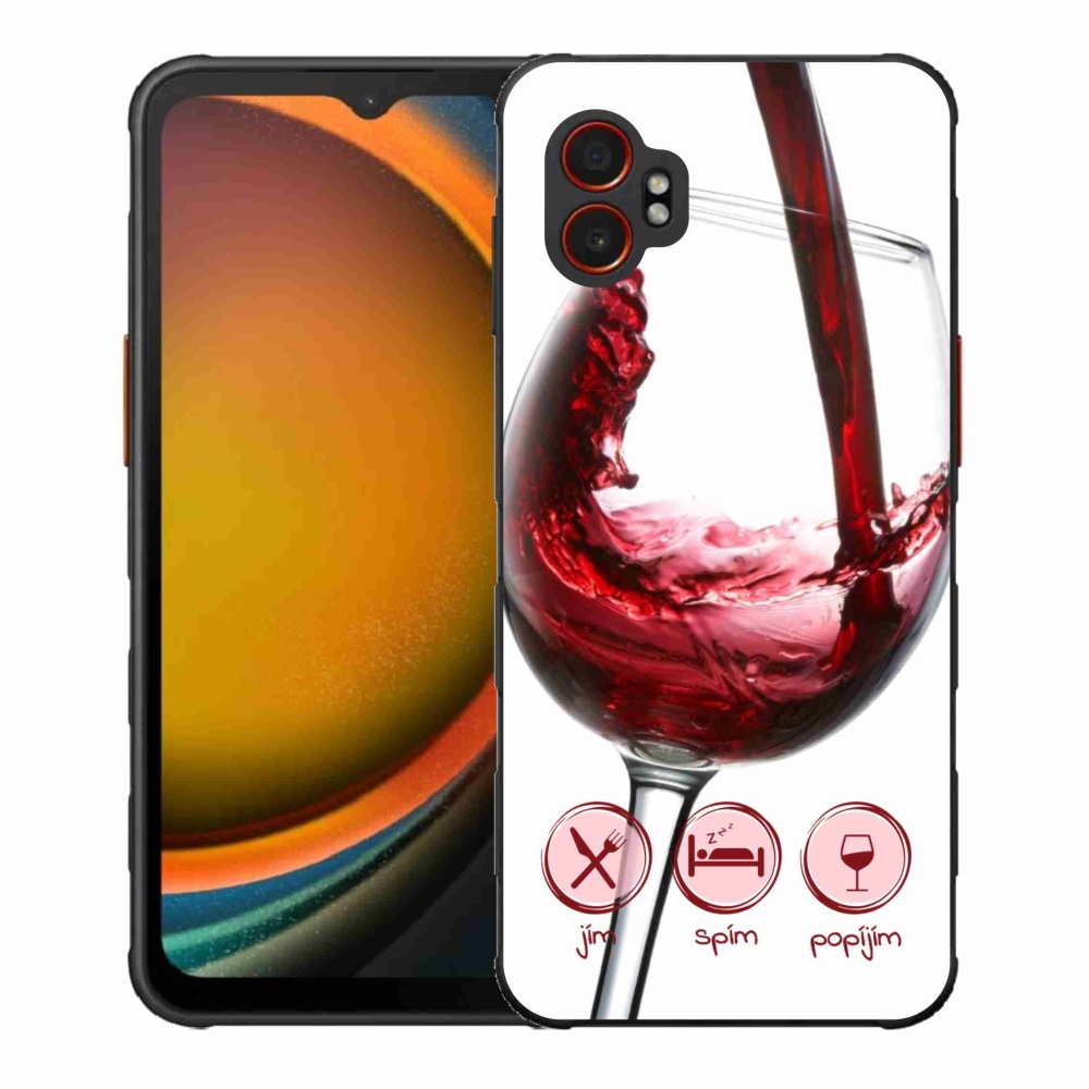 Gelový kryt mmCase na Samsung Galaxy Xcover 7 Pro - sklenička vína červené