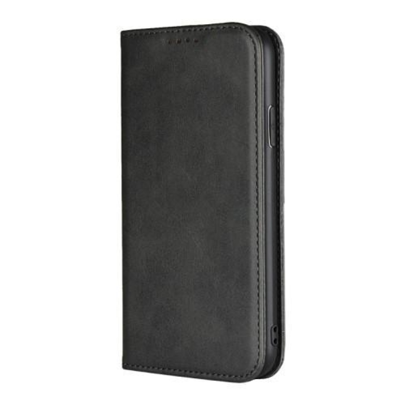 Wall PU kožené peněženkové pouzdro na mobil iPhone XR - černé