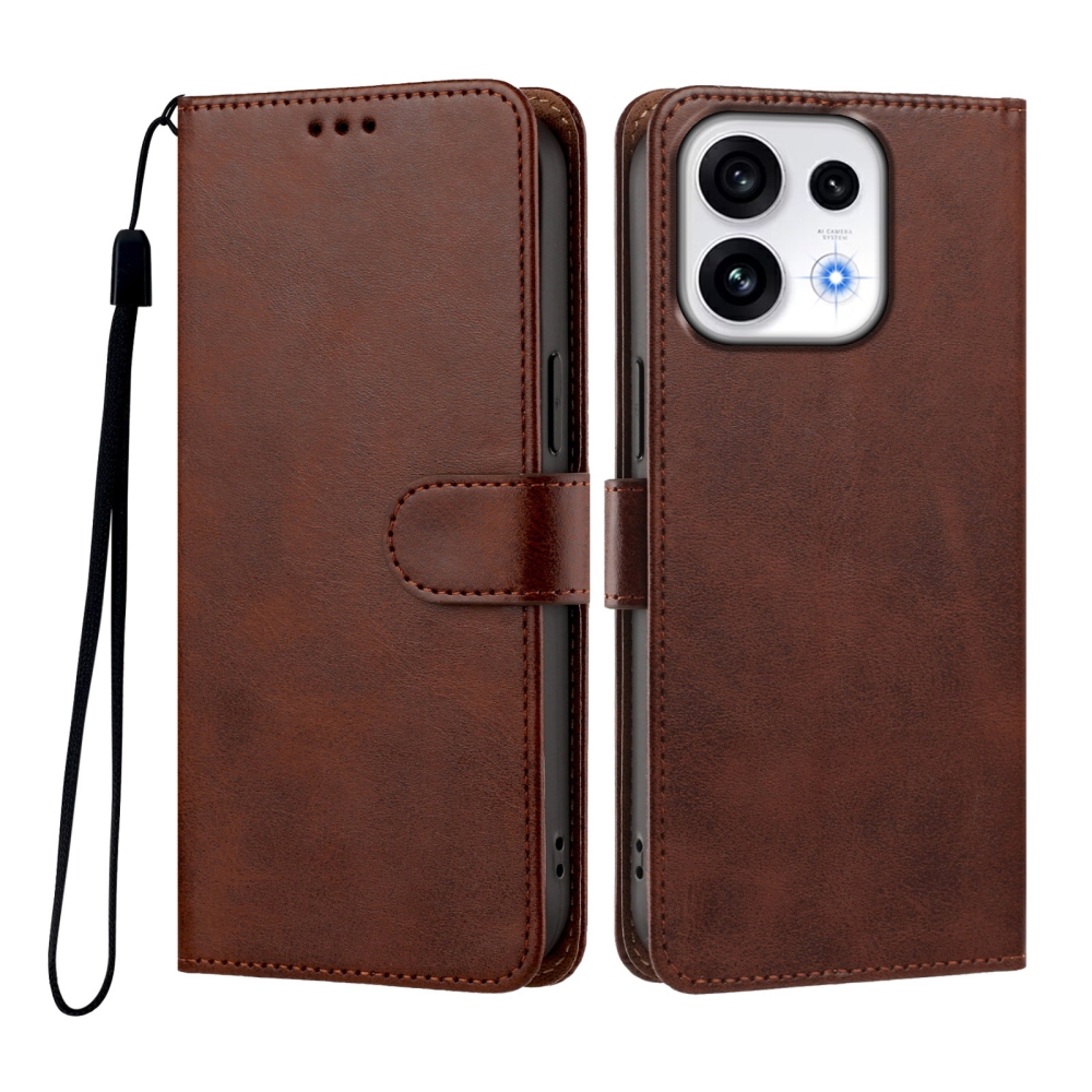 Wallet knížkové pouzdro na Oppo Reno 16 Pro 5G/Oppo Reno 16 5G - hnědé