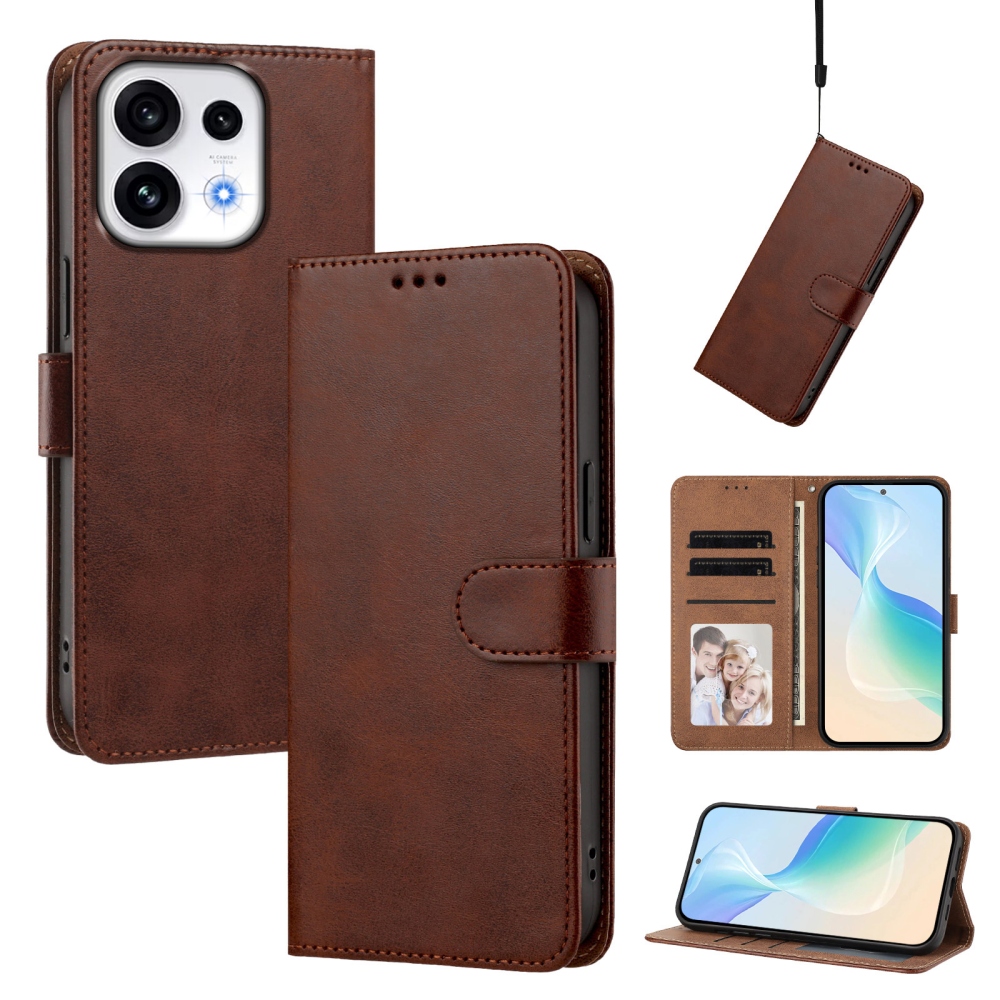 Wallet knížkové pouzdro na Oppo Reno 16 Pro 5G/Oppo Reno 16 5G - hnědé