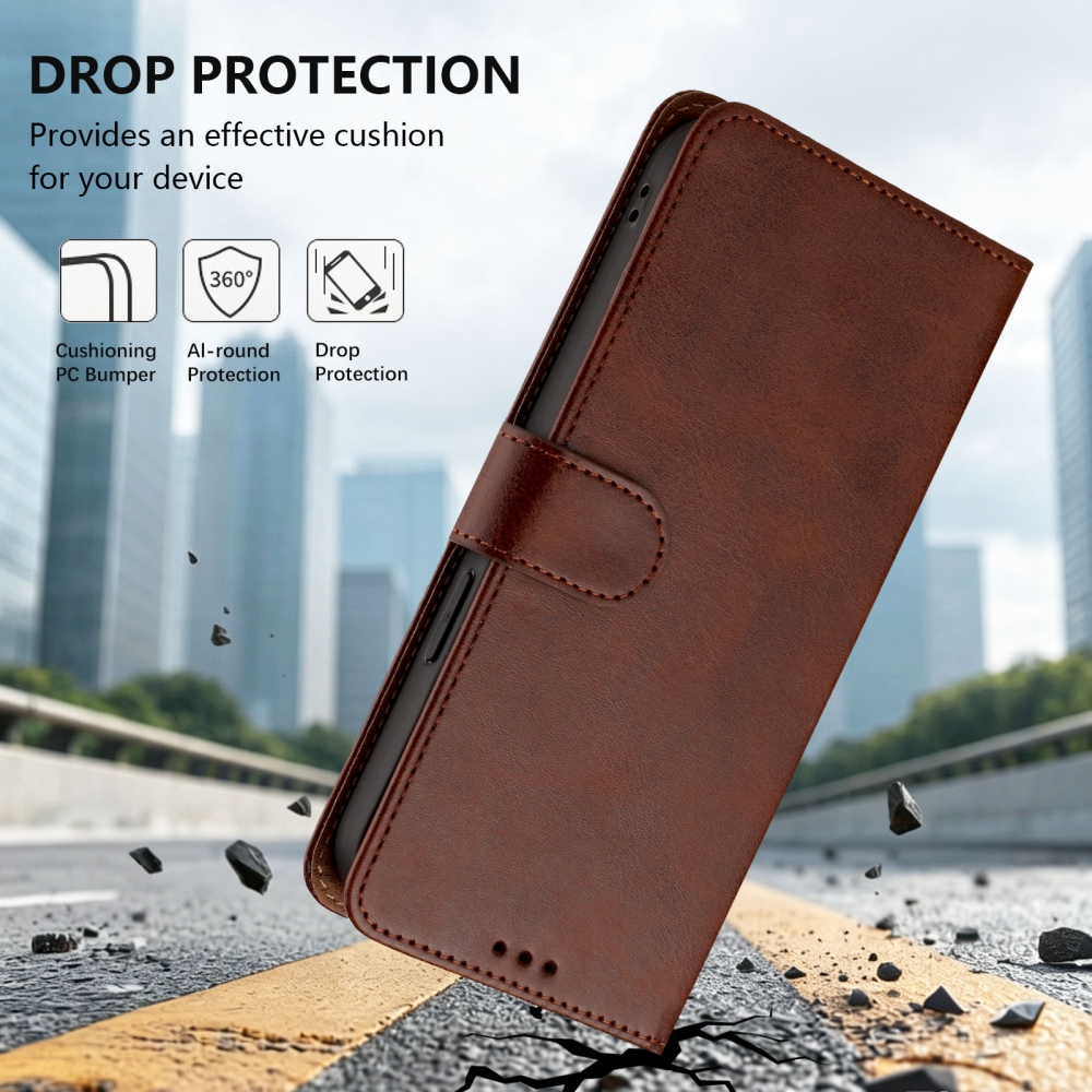 Wallet knížkové pouzdro na Oppo Reno 16 Pro 5G/Oppo Reno 16 5G - hnědé