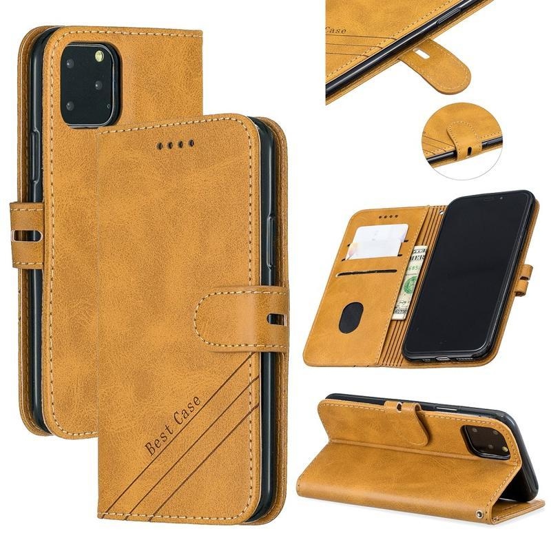 Wallet PU kožené peněženkové pouzdro na mobil iPhone 12 mini - hnědé