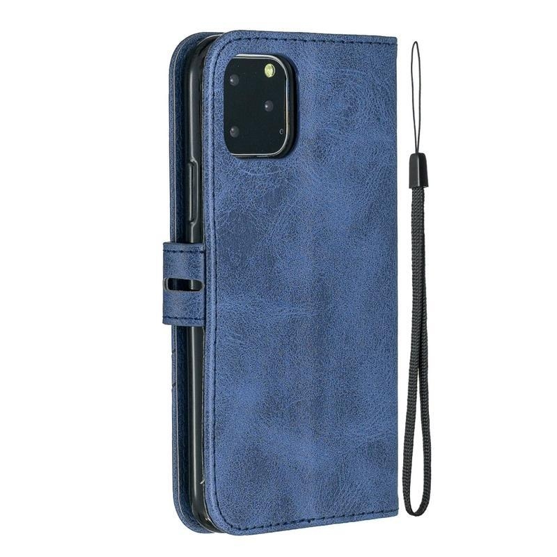 Wallet PU kožené peněženkové pouzdro na mobil iPhone 12 mini - modré