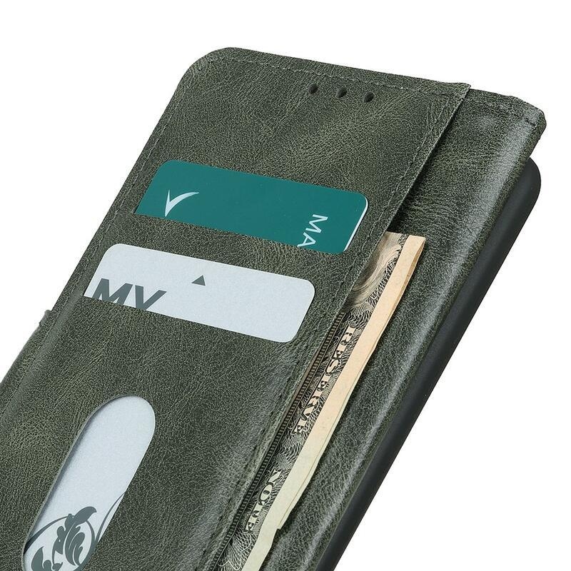 Wallet PU kožené peněženkové pouzdro na mobil Oppo Reno 5 Z 5G - černozelené