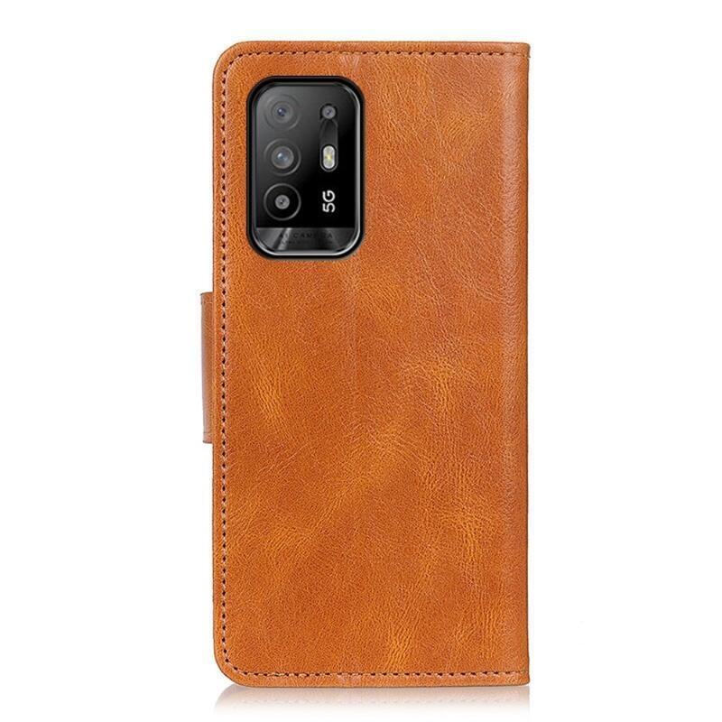 Wallet PU kožené peněženkové pouzdro na mobil Oppo Reno 5 Z 5G - hnědé