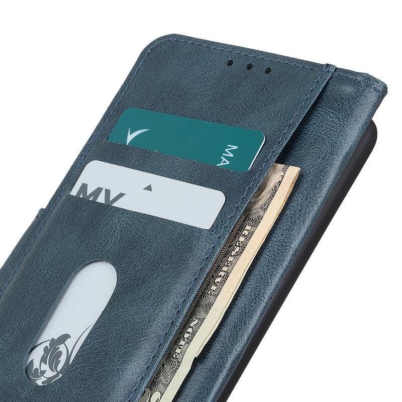 Wallet PU kožené peněženkové pouzdro na mobil Oppo Reno 5 Z 5G - modré
