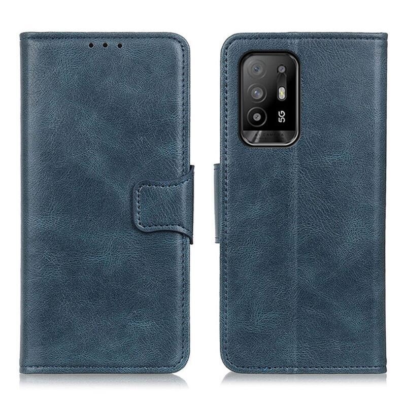Wallet PU kožené peněženkové pouzdro na mobil Oppo Reno 5 Z 5G - modré