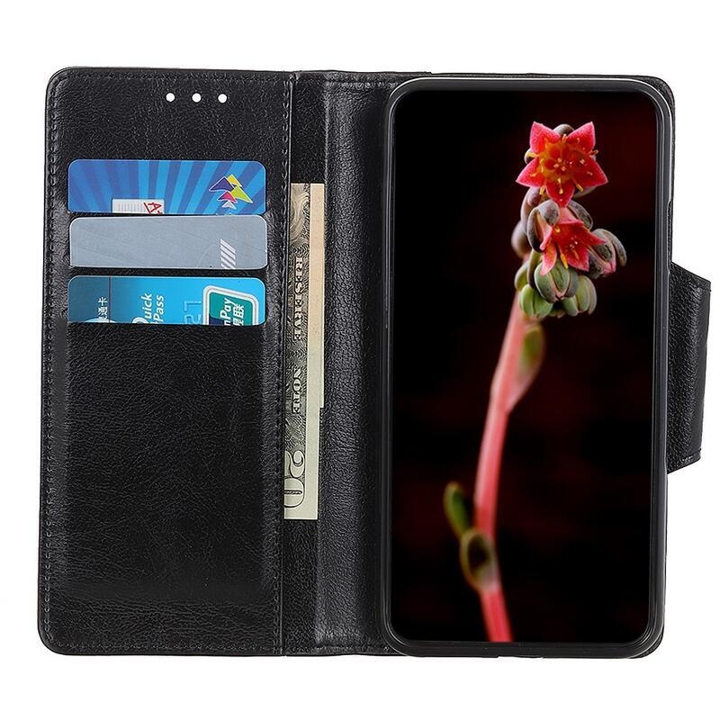 Wallet PU kožené peněženkové pouzdro na mobil Samsung Galaxy A22 4G - černé