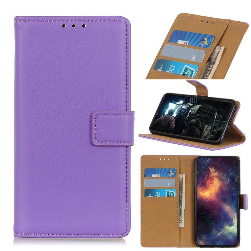 Wallet PU kožené peněženkové pouzdro na mobil Samsung Galaxy A51 5G - fialové