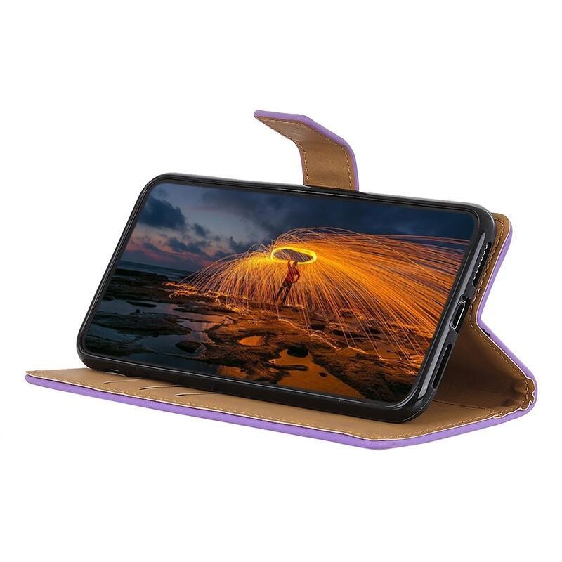 Wallet PU kožené peněženkové pouzdro na mobil Samsung Galaxy S10 Lite - fialové