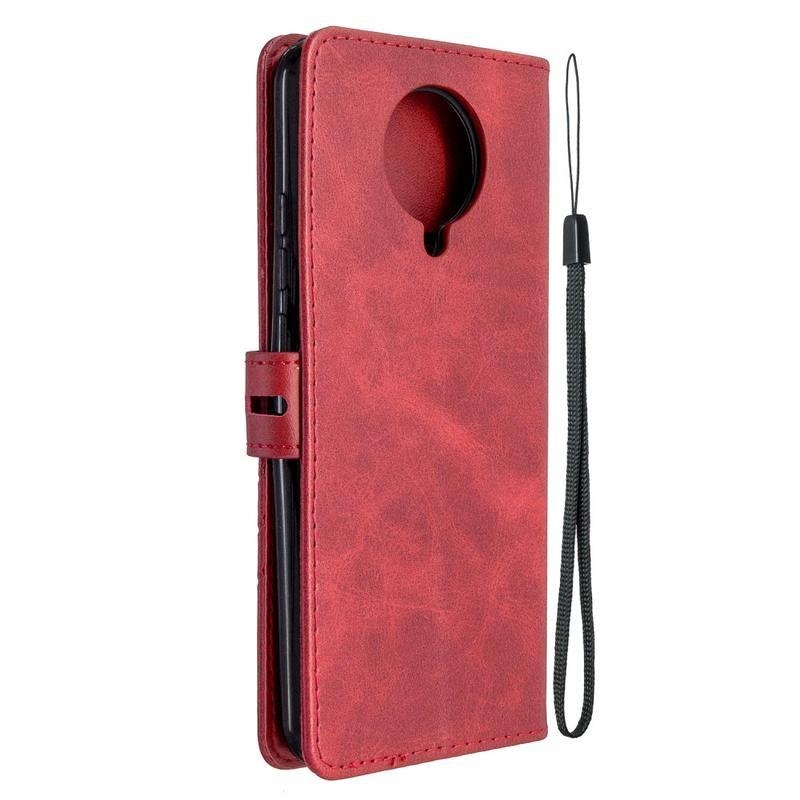 Wallet PU kožené peněženkové pouzdro na mobil Xiaomi Poco F2 Pro - červené