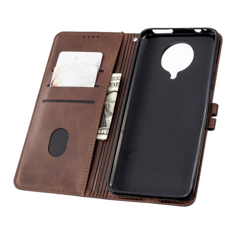 Wallet PU kožené peněženkové pouzdro na mobil Xiaomi Poco F2 Pro - kávové