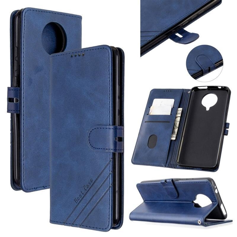 Wallet PU kožené peněženkové pouzdro na mobil Xiaomi Poco F2 Pro - modré