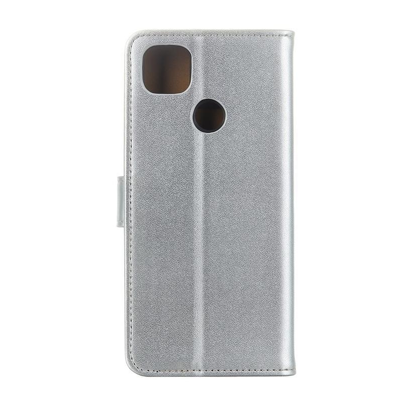 Wallet PU kožené peněženkové pouzdro na mobil Xiaomi Redmi 9C - stříbrné