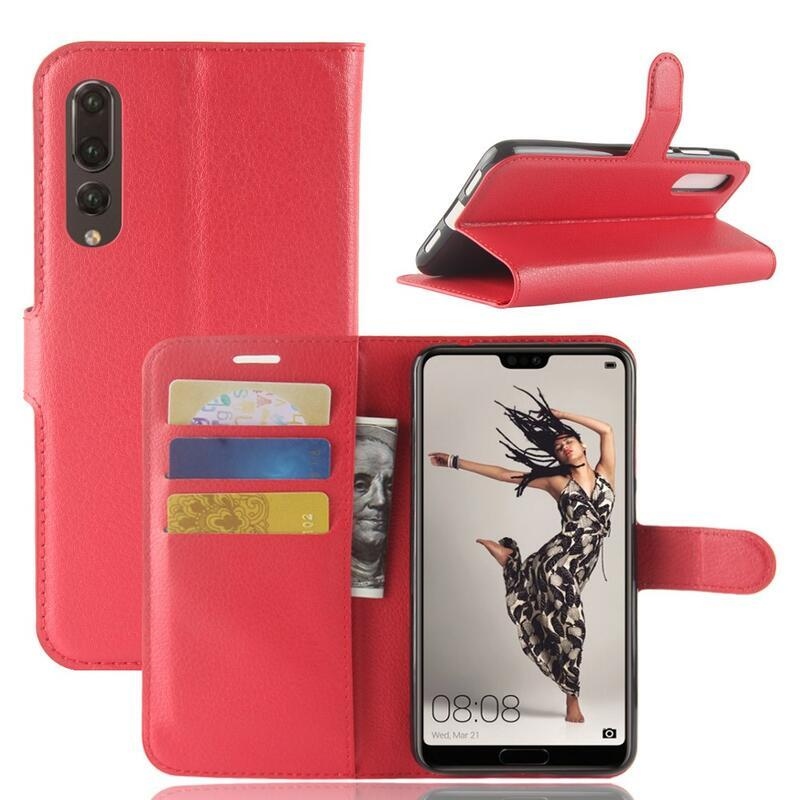 Wallet PU kožené pouzdro na Huawei P20 Pro - červené