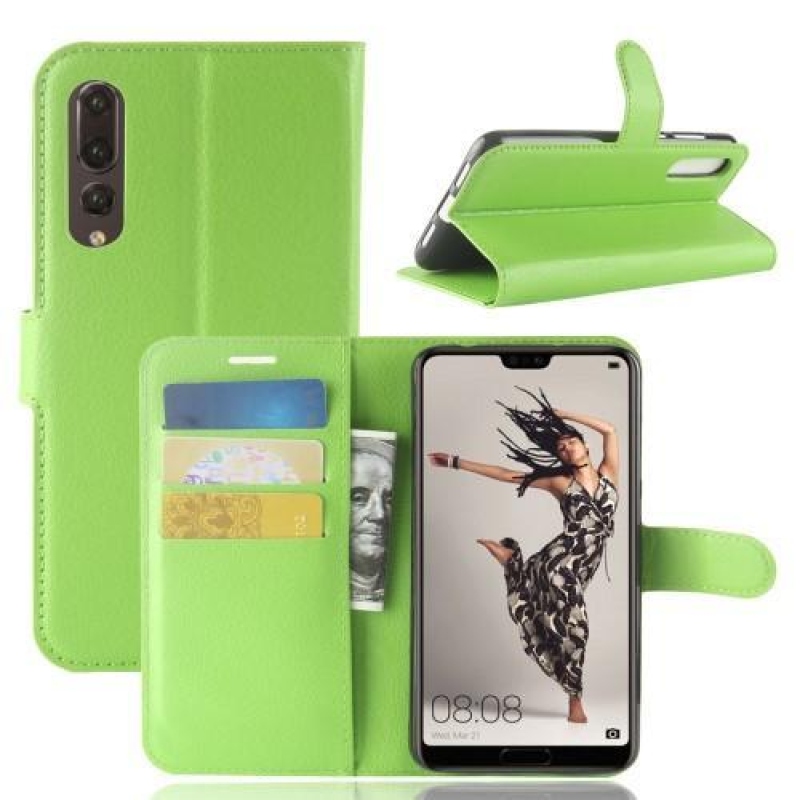 Wallet PU kožené pouzdro na Huawei P20 Pro - zelené