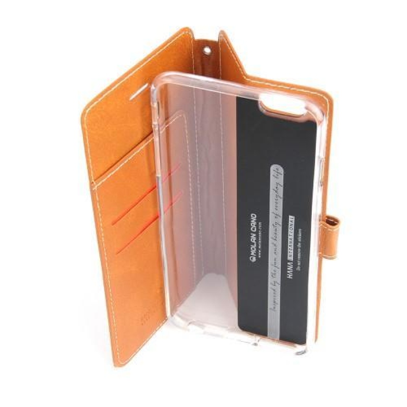 Wallet PU kožené pouzdro na iPhone 6 Plus a iPhone 6s Plus - zlaté