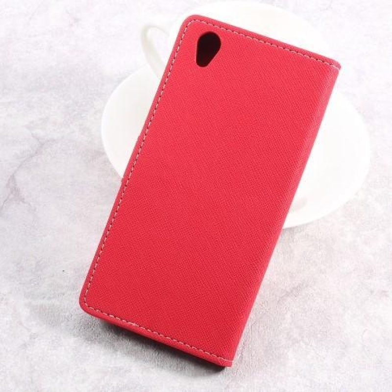 Wallet PU kožené pouzdro pro mobil Sony Xperia L1 - červené