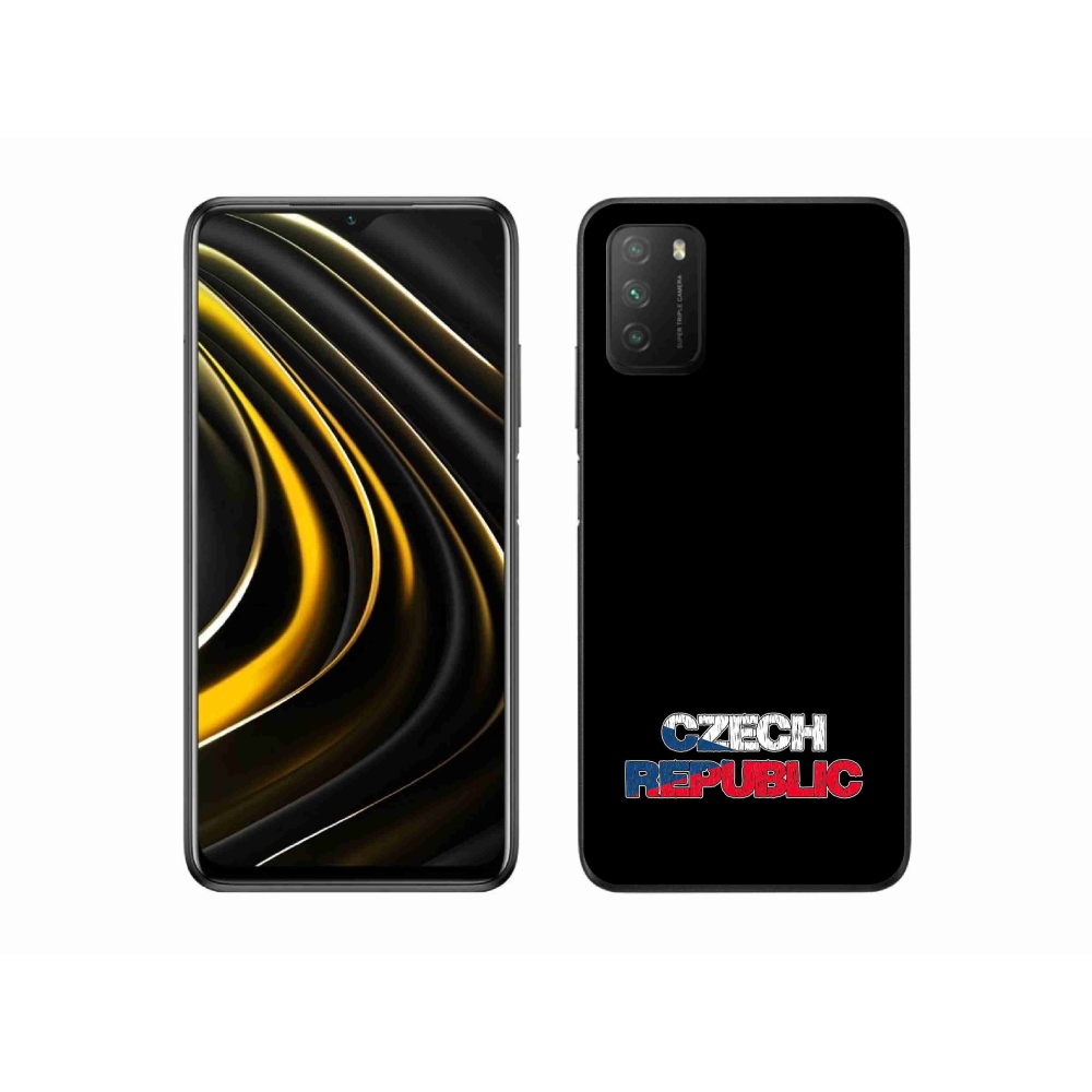 Gelový kryt mmCase na Xiaomi Poco M3 - Czech Republic černé pozadí