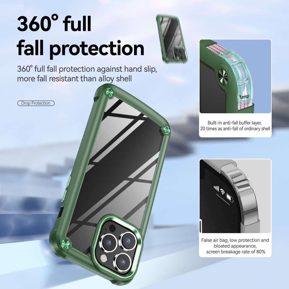 Gelový obal s pevnými zády na iPhone 15 Pro Max - zelený
