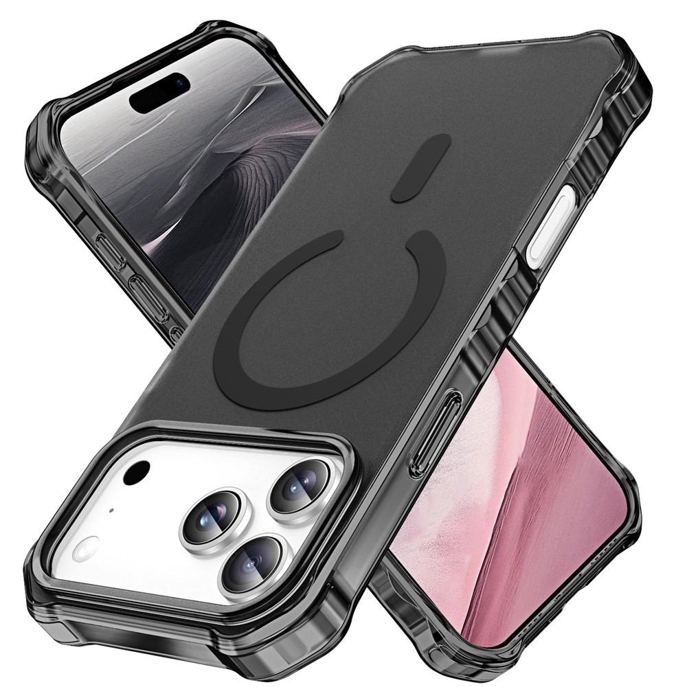 Wavy gelový obal s pevnými zády a MagSafe na iPhone 18 Pro/17 Pro - černý