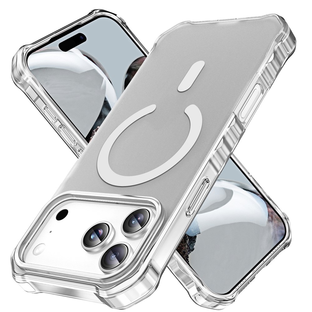 Wavy gelový obal s pevnými zády a MagSafe na iPhone 18 Pro/17 Pro - průhledný