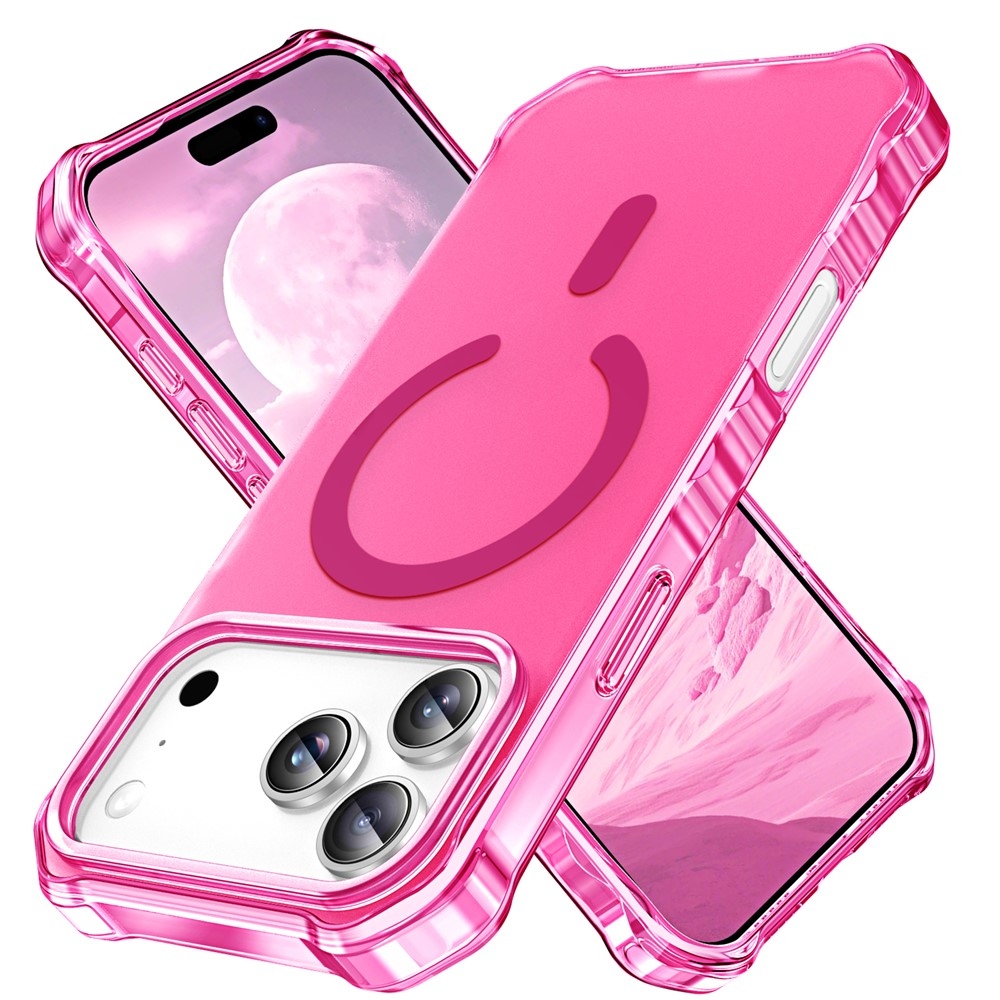 Wavy gelový obal s pevnými zády a MagSafe na iPhone 18 Pro/17 Pro - rose