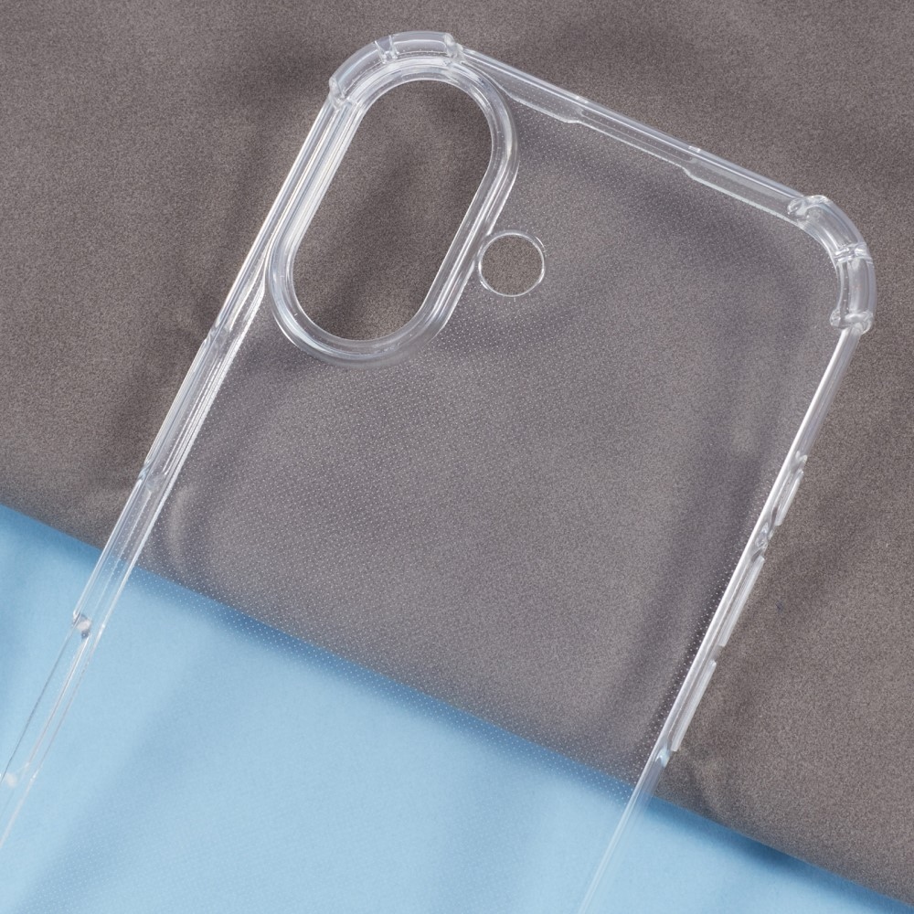Průhledný gelový obal se zesílenými rohy na iPhone 16